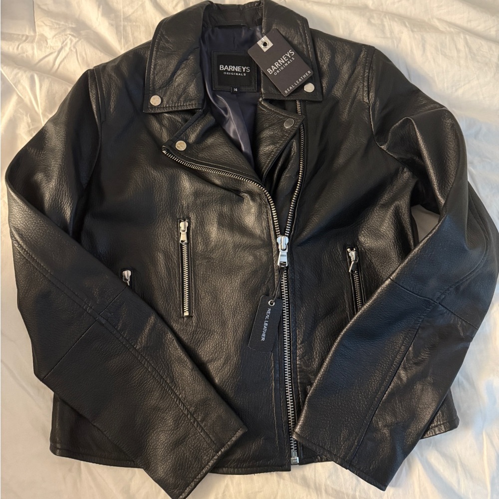 Barney’s Leather Moto Jacket NWT